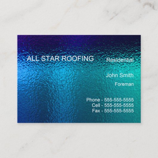 Blue Glas in lood Business Card Template Generic Visitekaartje (Voorkant)