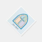 Blue Glas in lood Cross First Community Napkins Servet (Hoek)