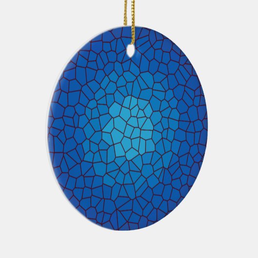 Blue Glas in lood Design >Xmas Ornament (Rechts)