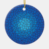 Blue Glas in lood Design >Xmas Ornament (Voorkant)