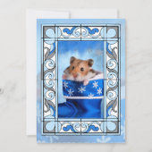Blue Glas in lood Hamster Christmas Feestdagenkaart (Voorkant)
