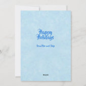 Blue Glas in lood Hamster Christmas Feestdagenkaart (Achterkant)