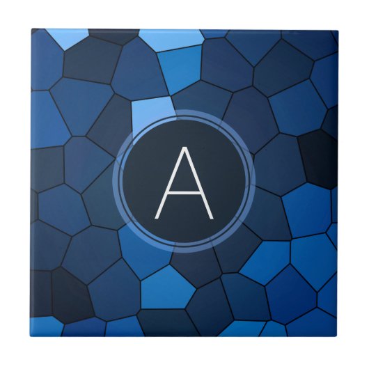Blue Glas in lood Mosaic Tegeltje (Voorkant)