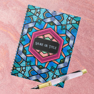 Blue Glass Art Deco  Elegance - Jouw tekst Notitieboek