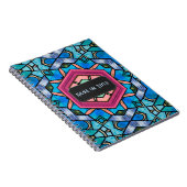 Blue Glass Art Deco  Elegance - Jouw tekst Notitieboek (Rechterzijde)