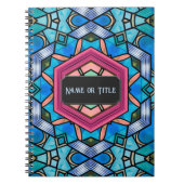 Blue Glass Art Deco  Elegance - Jouw tekst Notitieboek (Voorkant)