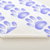 Blue Glass Dog Paw Print Patroon Sherpa Deken (3/4)