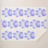 Blue Glass Dog Paw Print Patroon Sherpa Deken (Voorkant (horizontaal))