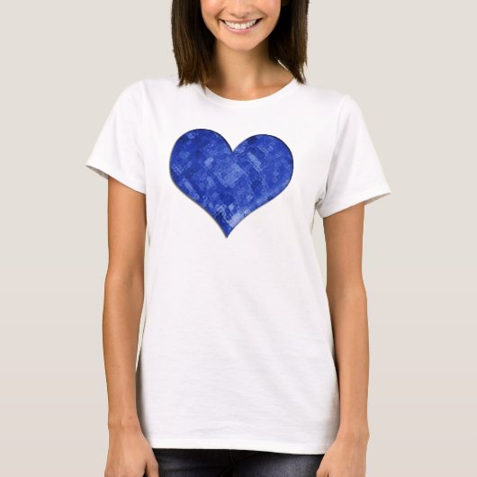 Blue Glass Heart Babydoll T-shirt (Voorkant)