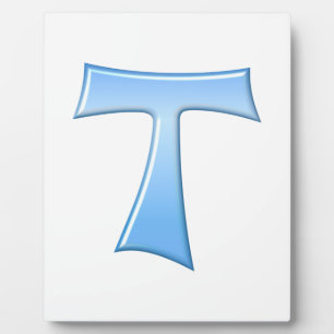 Blue Glass Kijk Franciscan Tau Cross Fotoplaat