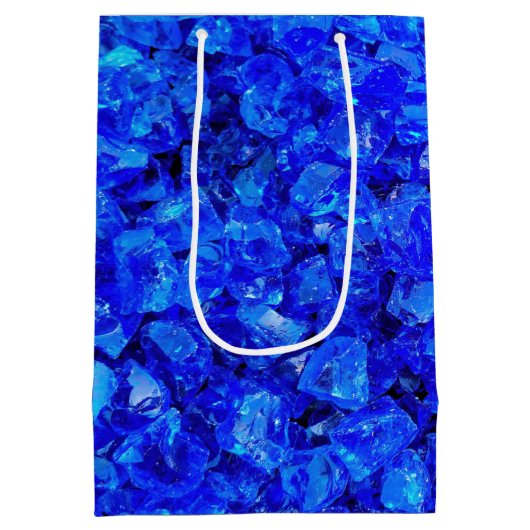 Blue Glass Rocks Birthday Medium Cadeauzakje (Achterkant)