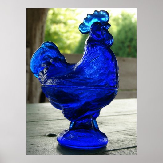 Blue Glass Rooster Poster (Voorkant)