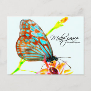 Blue Glassy Tiger Butterfly - maak vrede Briefkaart