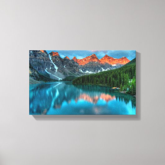 Blue Glaze Lake Mountain Canvas Afdrukken (Voorkant)