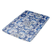 Blue Glazed Azulejo Tegel Floral Pattern Badmat (Gekanteld)