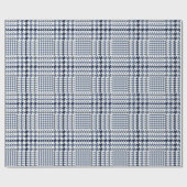 Blue Glen Check Houndstooth Pset Patroon Cadeaupapier (Vlak)