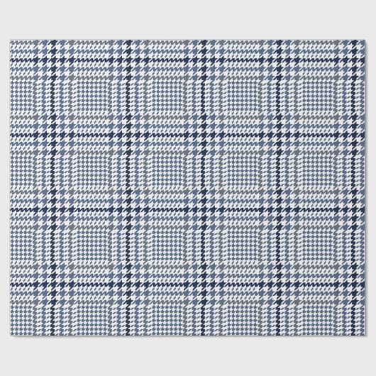 Blue Glen Check Houndstooth Pset Patroon Cadeaupapier (Vlak)