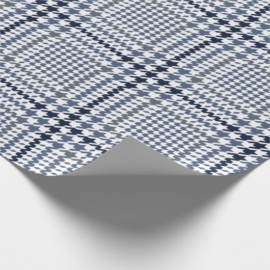 Blue Glen Check Houndstooth Pset Patroon Cadeaupapier (Hoek)