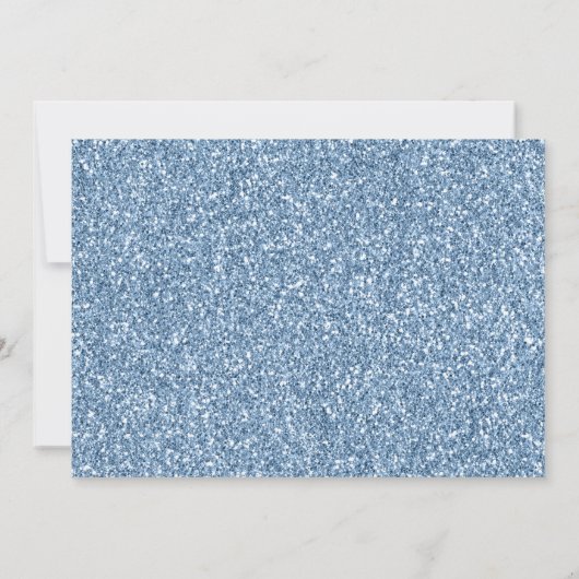 Blue Glitter 2 Photo Script Merry Kerstmis Kaart (Achterkant)