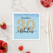 Blue Glitter 30 en Fabulous Birthday Party Servet (Insitu)