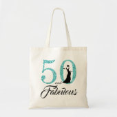 Blue Glitter 50 Fabulous Birthday Party Canvas tas (Voorkant)