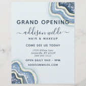 Blue Glitter Agate Geode Business Flyer (Voorkant)