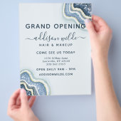 Blue Glitter Agate Geode Business Flyer (Hand)