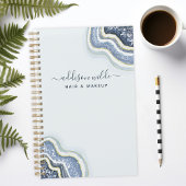 Blue Glitter Agate Geode Luxe Business Planner