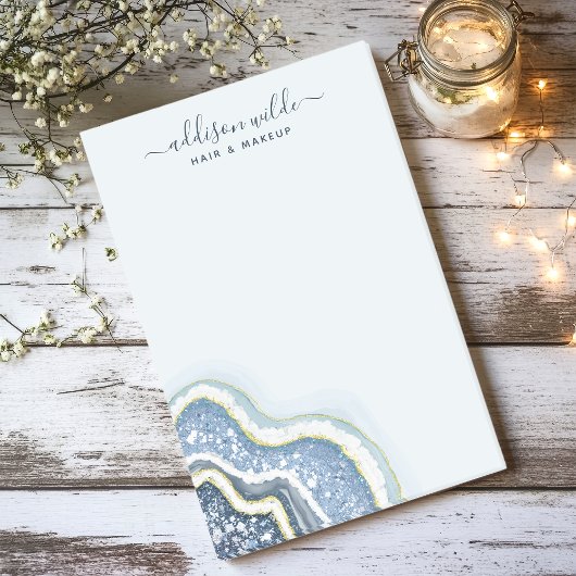 Blue Glitter Agate Geode Luxe Business Post-it® Notes