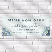 Blue Glitter Agate Geode Luxe Business Spandoek