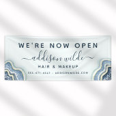 Blue Glitter Agate Geode Luxe Business Spandoek