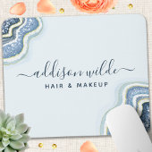 Blue Glitter Agate Geode Luxe Chic Muismat