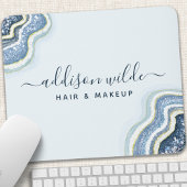 Blue Glitter Agate Geode Luxe Chic Muismat