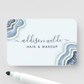 Blue Glitter Agate Geode Luxe Chic Name Tag (In situ)