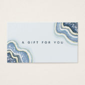 Blue Glitter Agate Geode Luxe Gift Card Visitekaartje (Voorkant)