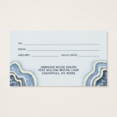 Blue Glitter Agate Geode Luxe Gift Card Visitekaartje (Achterkant)