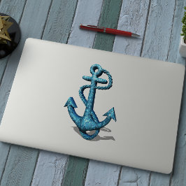 Blue Glitter Anchor Sticker