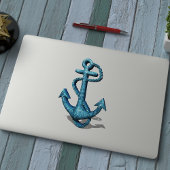 Blue Glitter Anchor Sticker