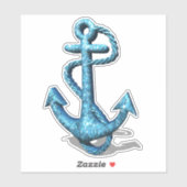 Blue Glitter Anchor Sticker (Vel)