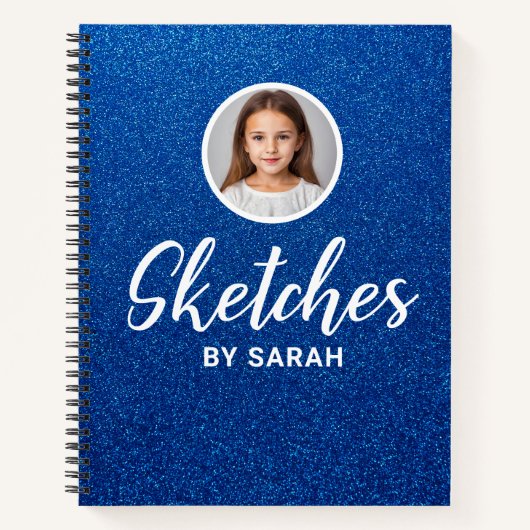 Blue Glitter Artiest Schetsboek Notitieboek Notiti (Voorkant)