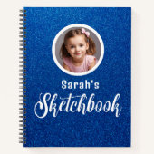 Blue Glitter Artiest Schetsboek Notitieboek Notiti (Voorkant)