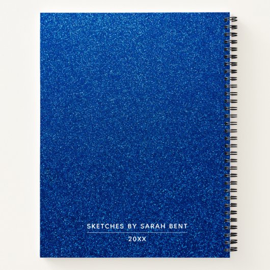 Blue Glitter Artiest Schetsboek Notitieboek Notiti (Achterkant)
