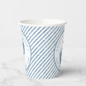 Blue Glitter Baby Feet Baby shower Gepersonaliseer Papieren Bekers (Links)