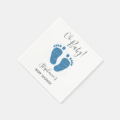 Blue Glitter Baby Feet Baby shower Servet (Hoek)