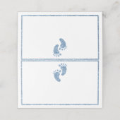 Blue Glitter Baby Feet Baby shower Tent Place Card Plaatskaartje (Buitenkant ongevouwen)
