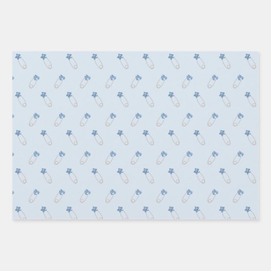 Blue Glitter Baby Feet Baby shower Wrapping Paper (Voorkant 3)