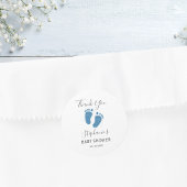 Blue Glitter Baby Feet Dank je Ronde Sticker