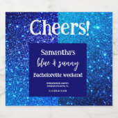 Blue Glitter Bachelorette Party Bier Etiket (Enkel label)