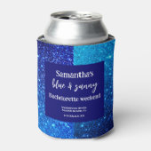 Blue Glitter Bachelorette Party Blikjeskoeler (Blikje Voorkant)