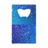 Blue Glitter Bachelorette Party Creditkaart Flessenopener (Achterkant)